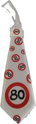Riesen Krawatte "80" im Warnschild Design Birthday Geburtstag Party Geschenk Gag