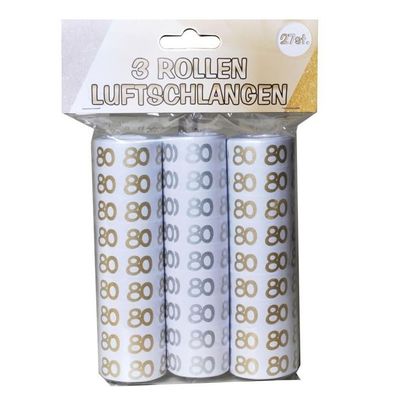 Udo Schmidt 11240 - Luftschlangen 80 , 3 Rollen- zum 80. Geburtstag