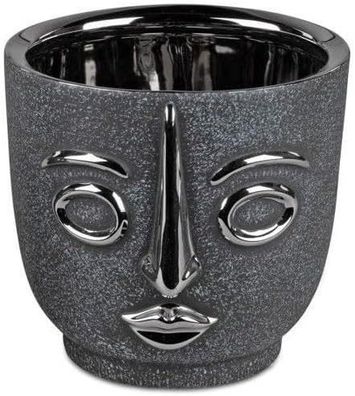 Bollweg Pflanzgefaess Pflanzgefaess Kuebel Face13cm anthrazit/silber Pflanztopf Blume