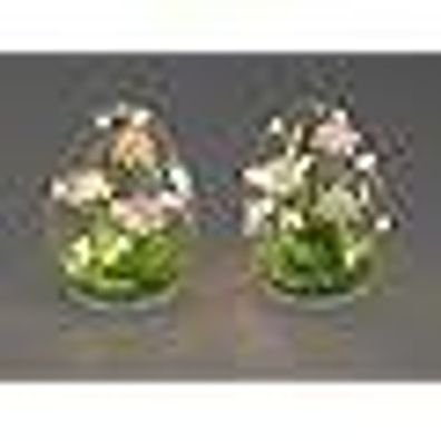 Osterei Deko-Ei 14cm mit Blumen , Licht und Timer fuer schoene Ostern- Lieferumfang: