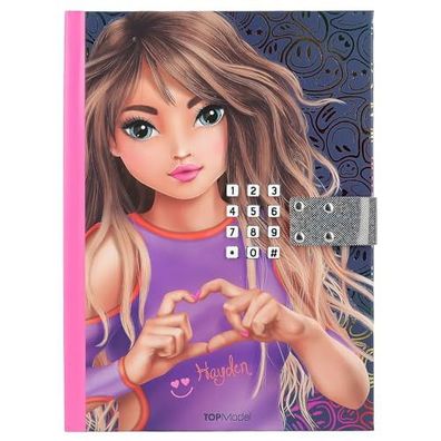 Depesche 12971 TOPModel Night Light-Tagebuch mit Zahlen-Code und Sound, Buch mit 80 l