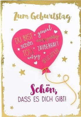 Elegance Klappkarte Grusskarte Geburtstagskarte - Zum Geburtstag Schoen, dass es dich
