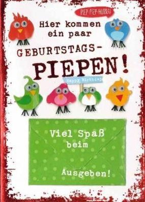 Elegance Klappkarte Grusskarte Geburtstagskarte - Hier kommen ein paar Geburtstagspie