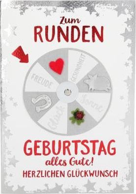 Elegance Klappkarte Grusskarte Geburtstagskarte - Zum runden Geburtstag alles Gute