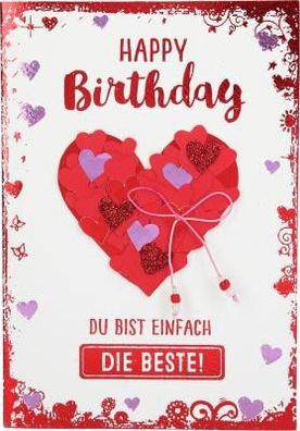 Elegance Klappkarte Grusskarte Geburtstagskarte - Happy Birthday Du bist einfach die