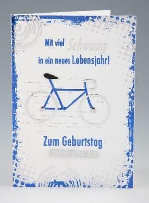 Elegance Klappkarte Grusskarte Geburtstagskarte - Mit viel Schwung in ein neues Leben