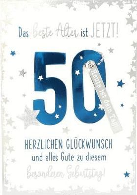 Elegance Klappkarte Grusskarte Geburtstagskarte - Das bester Alter ist JETZT! 50