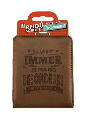 Echter Kerl Maenner Portemonnaie Geldboerse Herren- Jemand Besonderes-Hellbraun