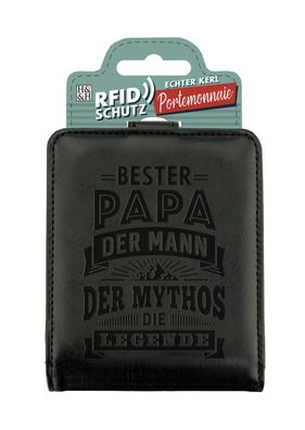 Echter Kerl Maenner Portemonnaie Geldboerse Herren- Bester Papa-Schwarz