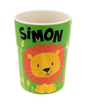 Bunter personalisierter Namens Kinderbecher mit Namen Simon