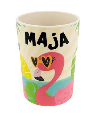 Bunter personalisierter Namens Kinderbecher mit Namen Maja