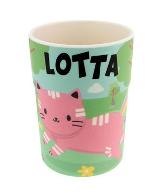 Bunter personalisierter Namens Kinderbecher mit Namen Lotta