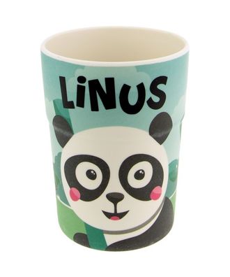 Bunter personalisierter Namens Kinderbecher mit Namen Linus
