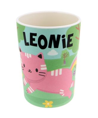 Bunter personalisierter Namens Kinderbecher mit Namen Leonie