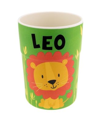 Bunter personalisierter Namens Kinderbecher mit Namen Leo