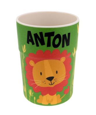 Bunter personalisierter Namens Kinderbecher mit Namen Anton