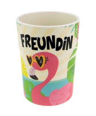 Bunter personalisierter Namens Kinderbecher Freundin