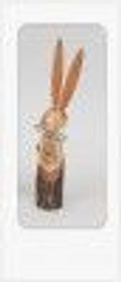 Osterdekoration Oster Hase stehend 34cm aus naturfarbenem Holz