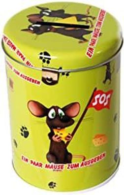 Spardose Maeuse aus Metall mit Schloss