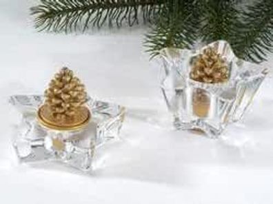 Weihnachtlicher Teelichtleuchter Stern klar Art 826121