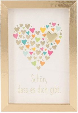 Spruch u. Kompliment im Bilderrahmen Fotorahmen klein 8,4cm- Schoen, das es Dich gibt
