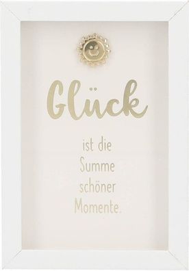 Spruch u. Kompliment im Bilderrahmen Fotorahmen klein 8,4cm- Glueck