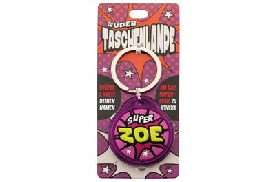 Schluesselanhaenger Super Taschenlampe mit Namen Zoe