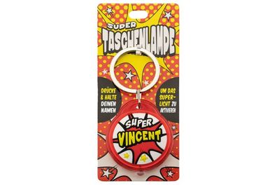 Schluesselanhaenger Super Taschenlampe mit Namen Vincent