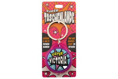Schluesselanhaenger Super Taschenlampe mit Namen Victoria