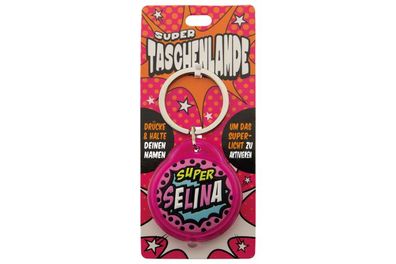 Schluesselanhaenger Super Taschenlampe mit Namen Selina