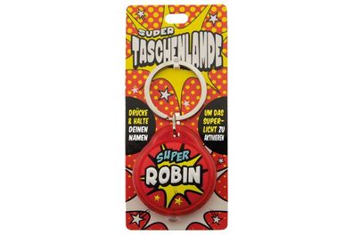 Schluesselanhaenger Super Taschenlampe mit Namen Robin