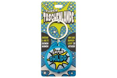 Schluesselanhaenger Super Taschenlampe mit Namen Philipp