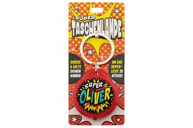 Schluesselanhaenger Super Taschenlampe mit Namen Oliver