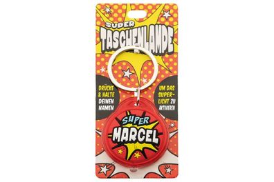 Schluesselanhaenger Super Taschenlampe mit Namen Marcel