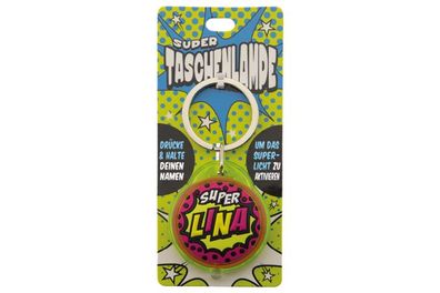 Schluesselanhaenger Super Taschenlampe mit Namen Lina