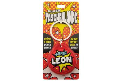 Schluesselanhaenger Super Taschenlampe mit Namen Leon