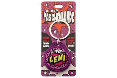 Schluesselanhaenger Super Taschenlampe mit Namen Leni