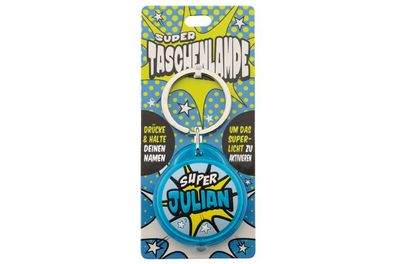 Schluesselanhaenger Super Taschenlampe mit Namen Julian