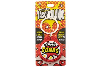 Schluesselanhaenger Super Taschenlampe mit Namen Jonas