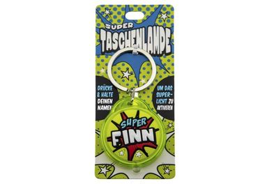 Schluesselanhaenger Super Taschenlampe mit Namen Finn