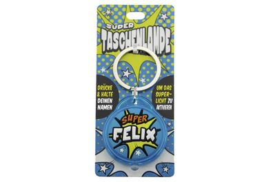 Schluesselanhaenger Super Taschenlampe mit Namen Felix -als Geschenk - individuell mi