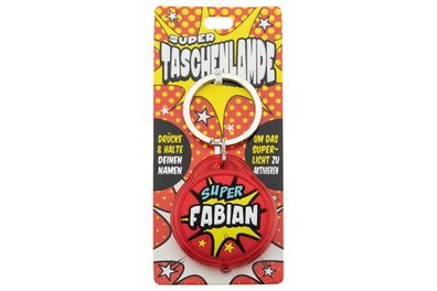 Schluesselanhaenger Super Taschenlampe mit Namen Fabian -als Geschenk - individuell