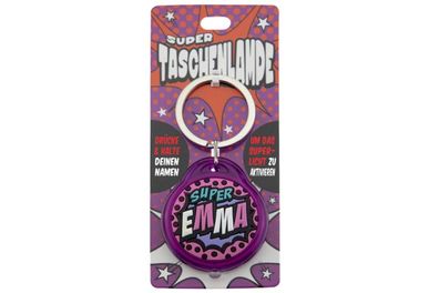 Schluesselanhaenger Super Taschenlampe mit Namen Emma-als Geschenk - individuell mit