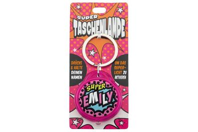 Schluesselanhaenger Super Taschenlampe mit Namen Emily -als Geschenk - individuell m