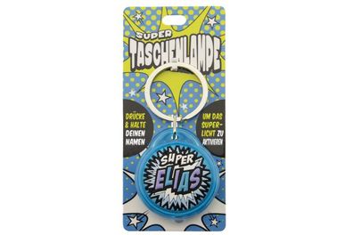 Schluesselanhaenger Super Taschenlampe mit Namen Elias -als Geschenk - individuell mi