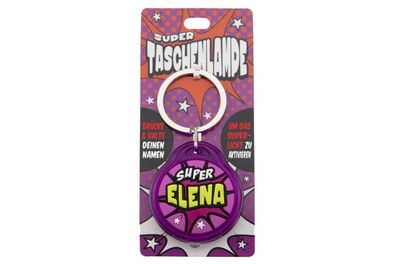 Schluesselanhaenger Super Taschenlampe mit Namen Elena -als Geschenk - individuell mi