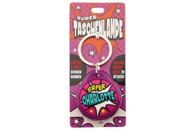 Schluesselanhaenger Super Taschenlampe mit Namen Charlotte -als Geschenk - individuel