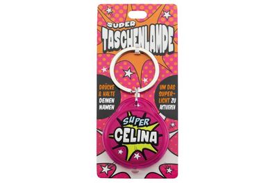 Schluesselanhaenger Super Taschenlampe mit Namen Celina -als Geschenk - individuell m