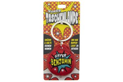 Schluesselanhaenger Super Taschenlampe mit Namen Benjamin -als Geschenk - individuel
