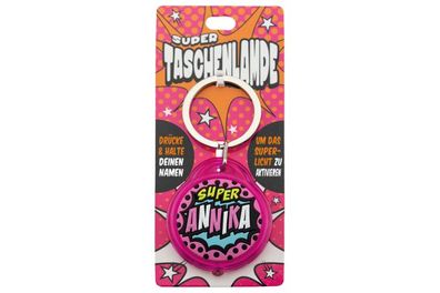 Schluesselanhaenger Super Taschenlampe mit Namen Annika -als Geschenk - individuell m
